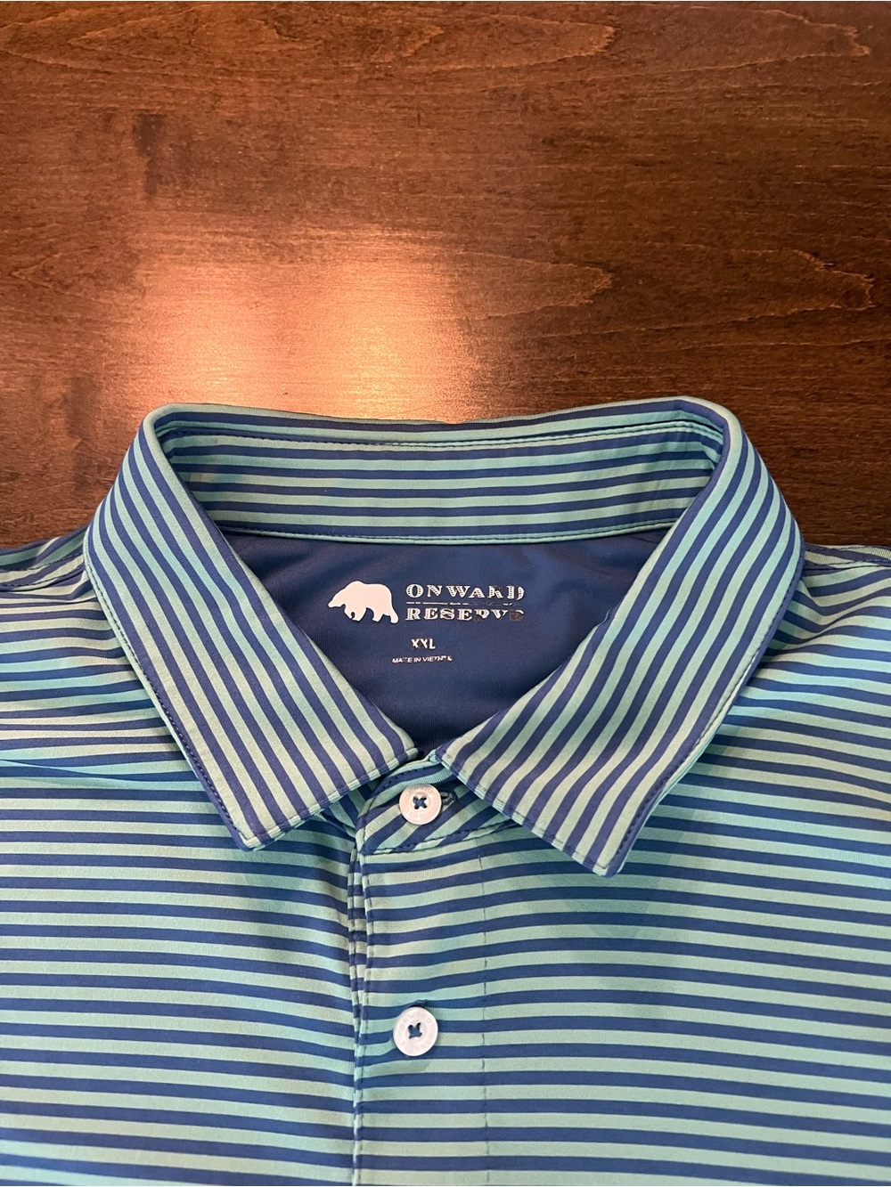 Onward Reserve Men’s Blue Stripe Polo